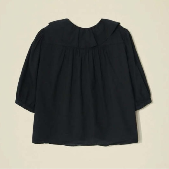 Xirena Caspia Ruffle Button Elbow Length Shirt Black - Picture 4 of 9